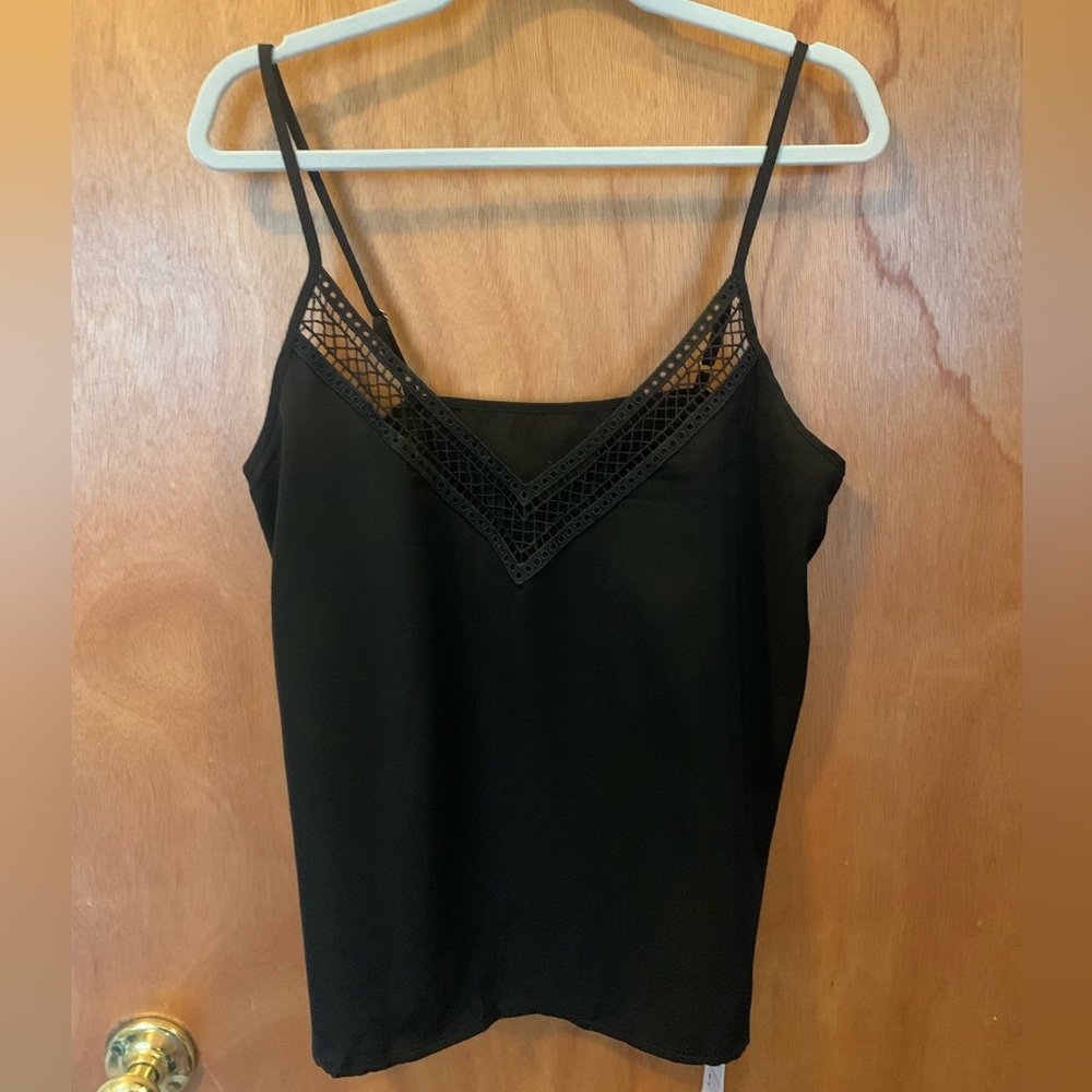 NWT Black Tank with Lace Detail